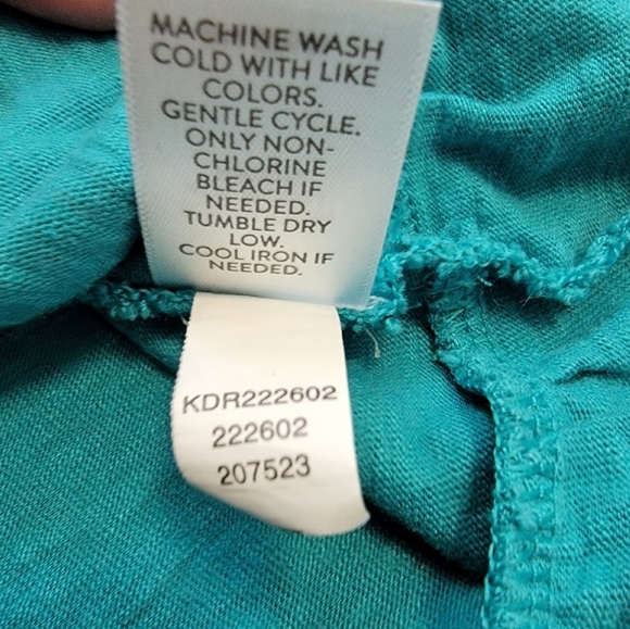 J Jill Flounced Hem Double V Neck Knit Dress SP Small Petite Aegean Teal Casual - Picture 7 of 10